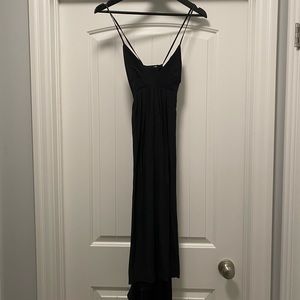 Aritzia - Wilfred black silk high low dress with open back